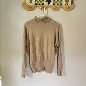 Madewell - Tan Turtleneck Light Brown Knit Sweater Size Small